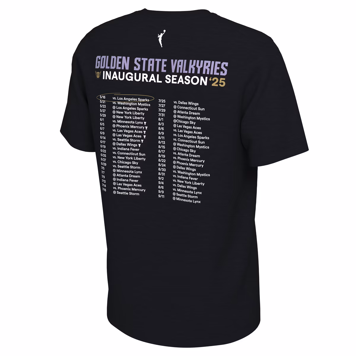 Unisex Nike Eclipse Black Golden State Valkyries 2025 Inaugural Season First of a Lifetime Schedule T-Shirt 4 Unisex Nike Eclipse Black Golden State Valkyries 2025 Inaugural Season First of a Lifetime Schedule T-Shirt