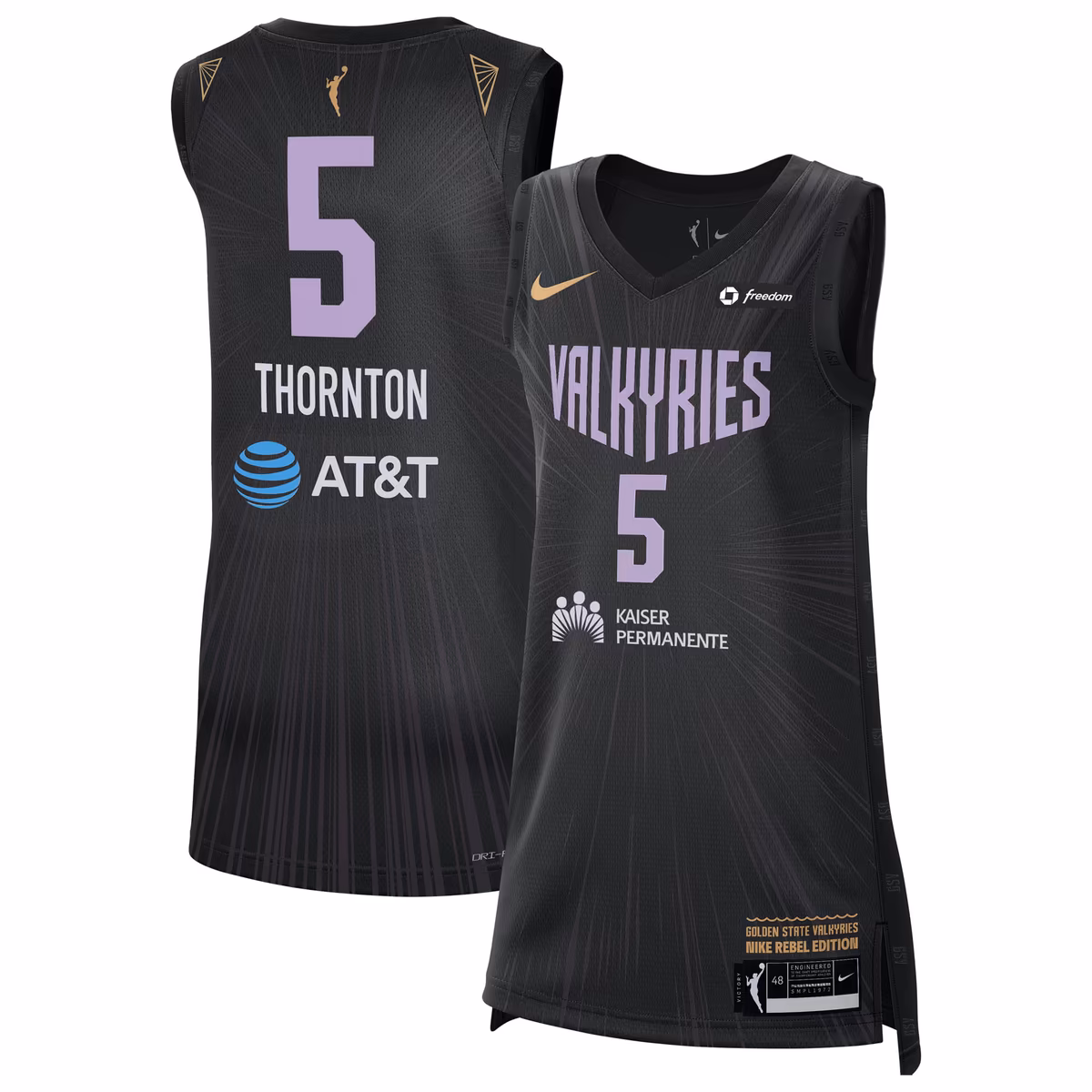 Unisex Nike Kayla Thornton Black Golden State Valkyries Victory Badge Jersey - Rebel Edition
