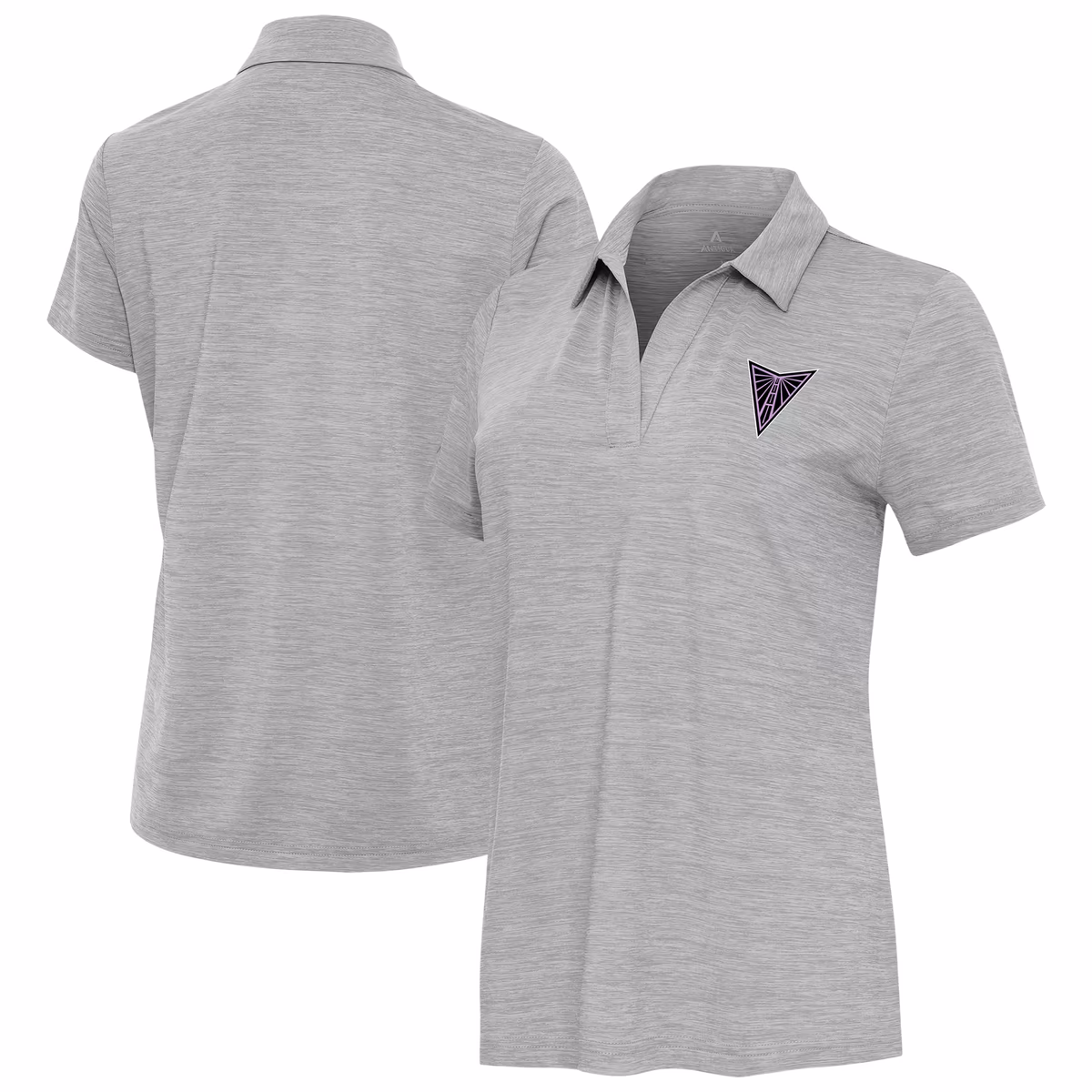 Women's Antigua Heather Gray Golden State Valkyries Layout V-Neck Polo