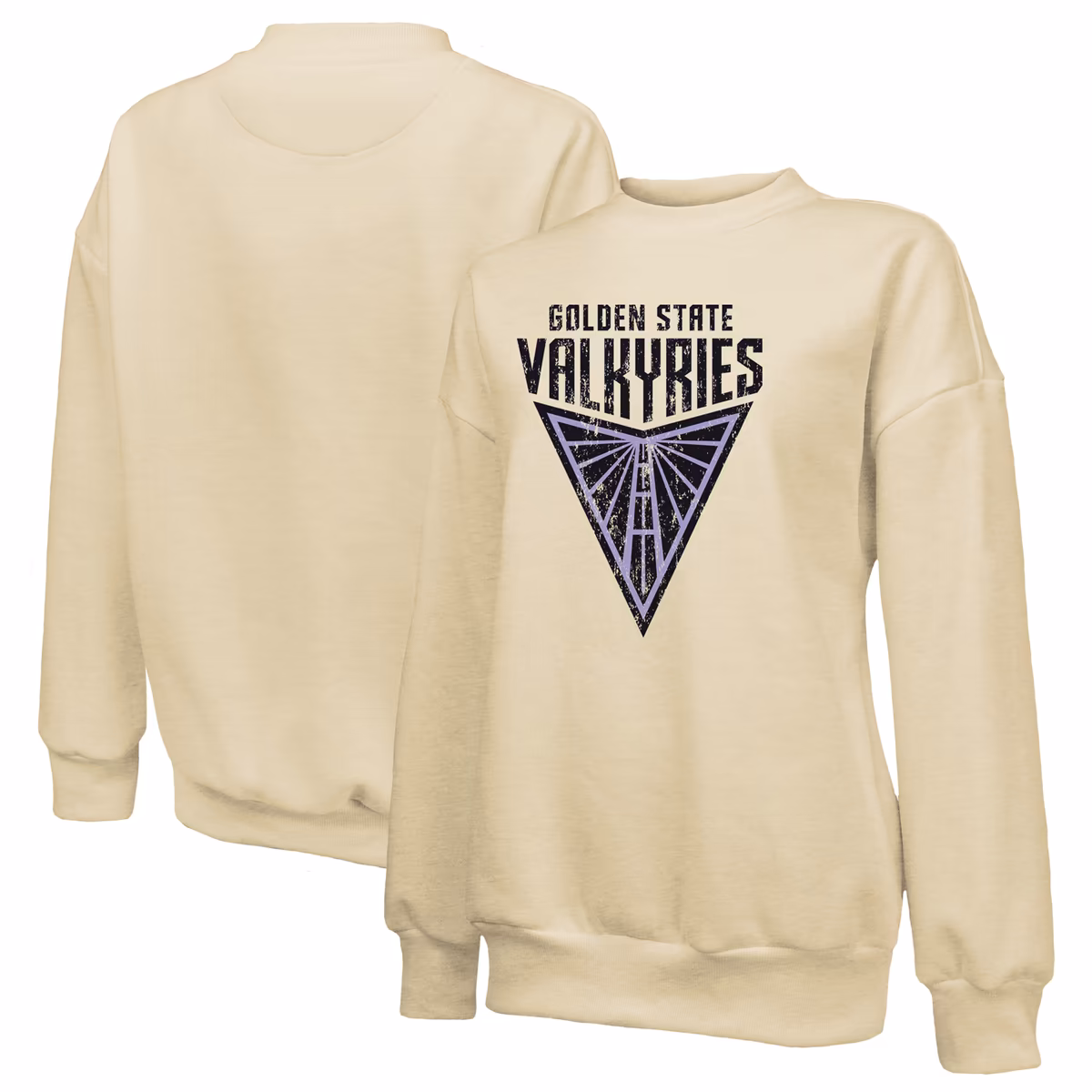 Women's Majestic Threads Cream Golden State Valkyries Primary Logo Drop Shoulder Tri-Blend Pullover Sweatshirt 2 Women's Majestic Threads Cream Golden State Valkyries Primary Logo Drop Shoulder Tri-Blend Pullover Sweatshirt