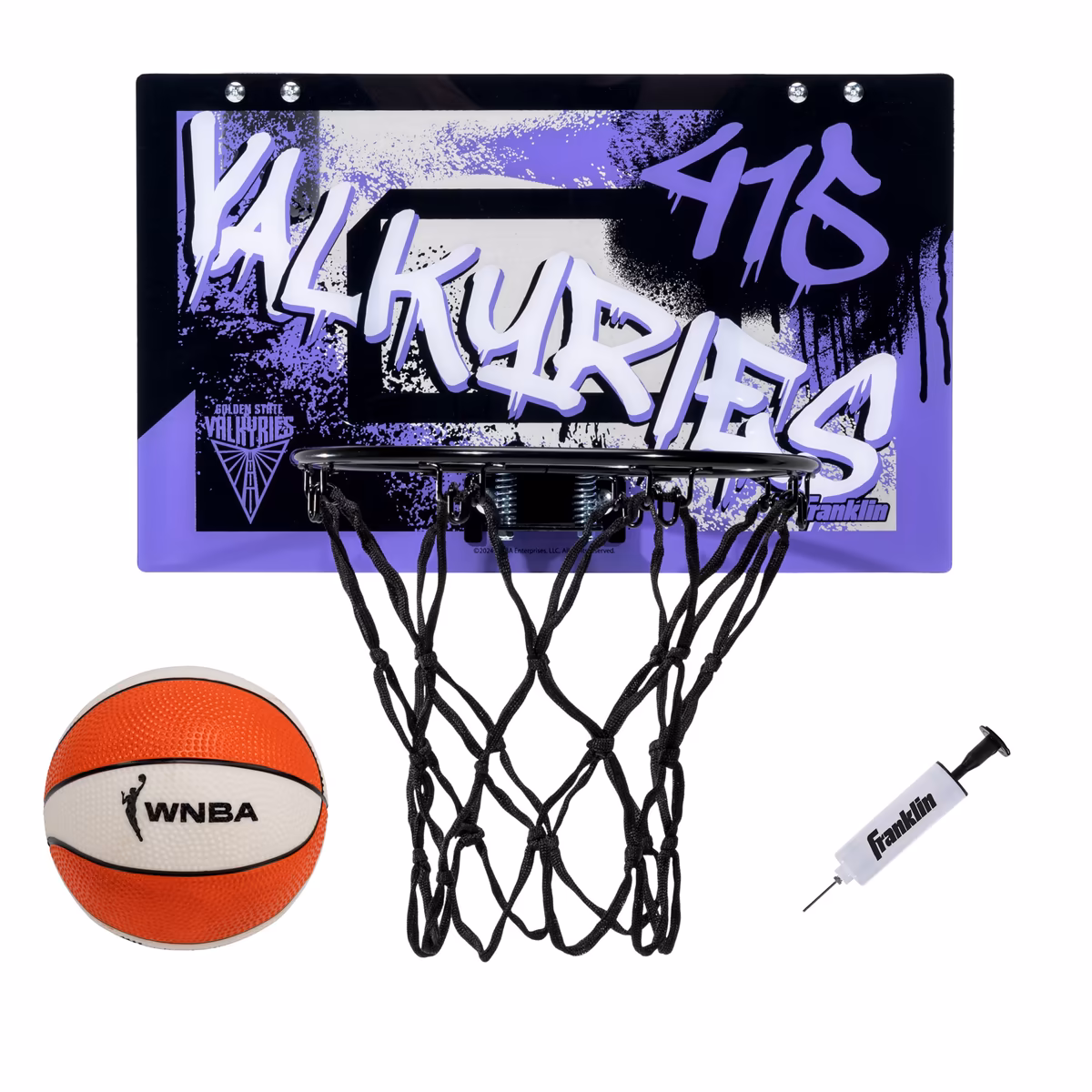 Franklin Sports Golden State Valkyries Over-the-Door Basketball Hoop Set 4 Franklin Sports Golden State Valkyries Over-the-Door Basketball Hoop Set