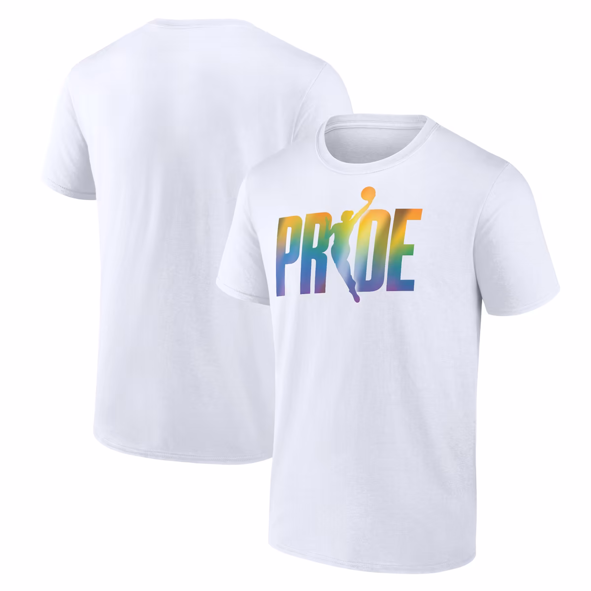 Men's White WNBA Pride Slant T-Shirt