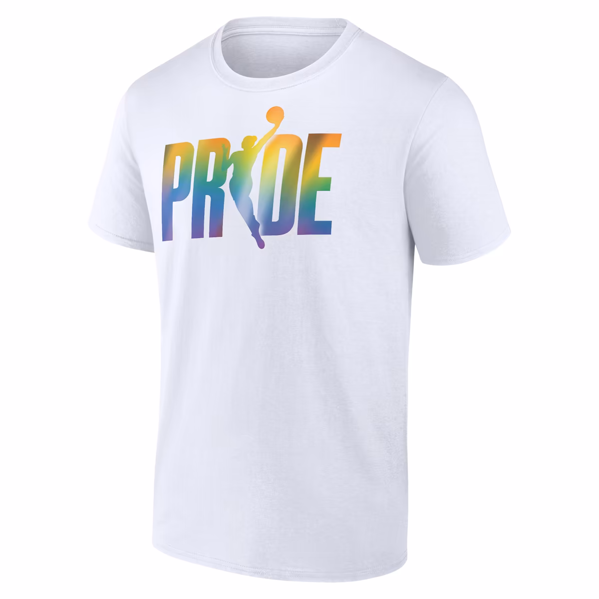Men's White WNBA Pride Slant T-Shirt 3 Men's White WNBA Pride Slant T-Shirt