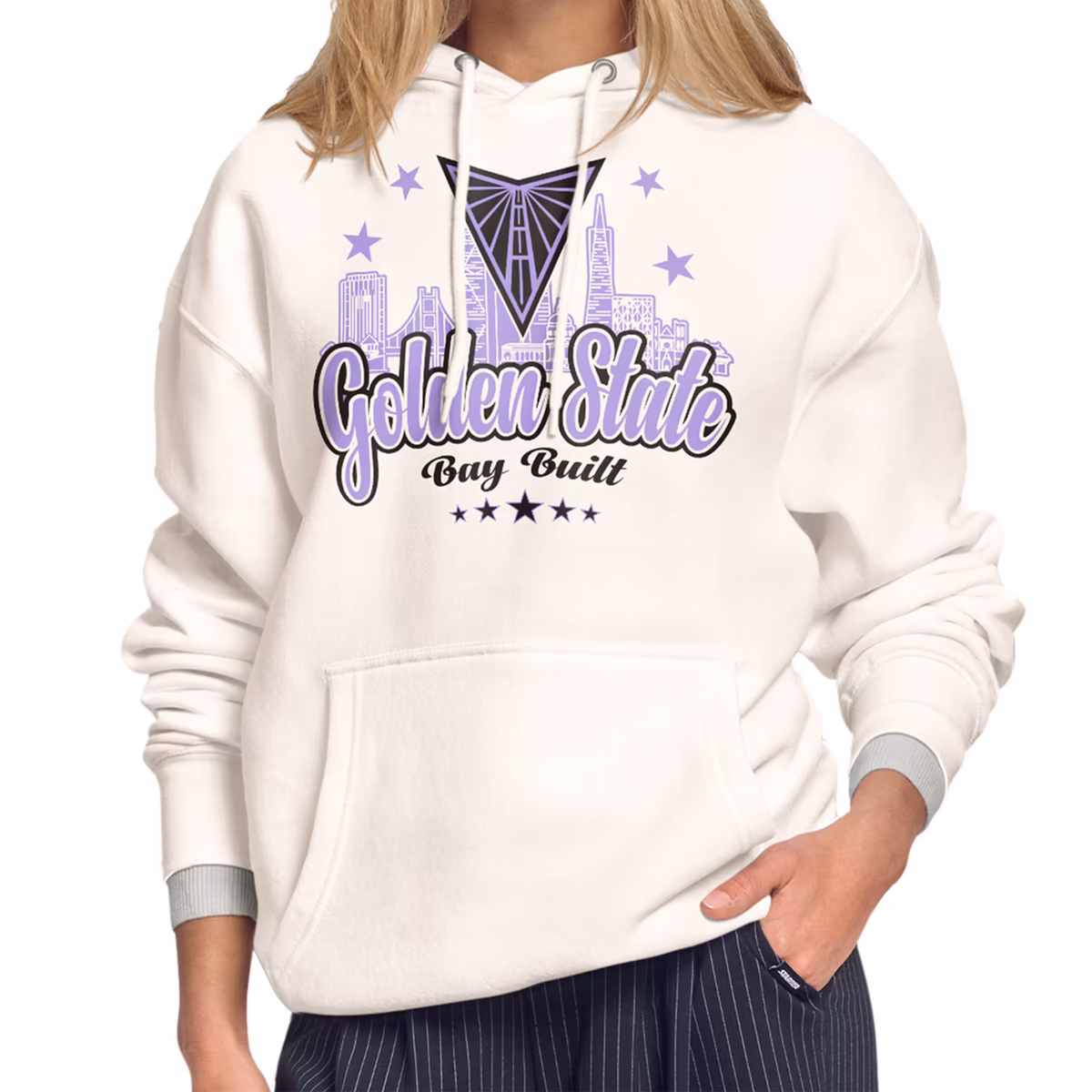 Women's Starter White Golden State Valkyries City Slogan Fleece Hoodie 2 Women's Starter White Golden State Valkyries City Slogan Fleece Hoodie