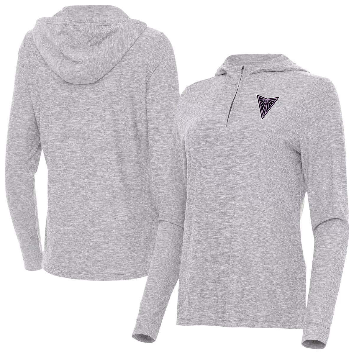 Women's Antigua Heather Gray Golden State Valkyries Daybreak Quarter-Zip Hoodie 9 Women's Antigua Heather Gray Golden State Valkyries Daybreak Quarter-Zip Hoodie