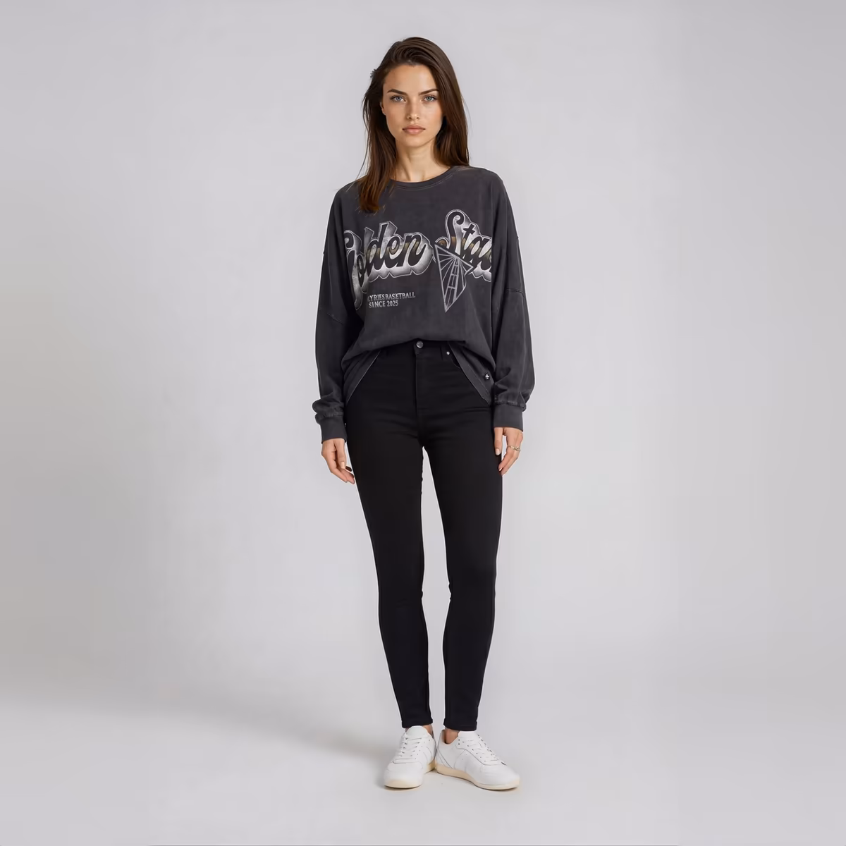 Women's The Wild Collective Black Golden State Valkyries Oversized Long-Sleeve T-Shirt 3 Women's The Wild Collective Black Golden State Valkyries Oversized Long-Sleeve T-Shirt