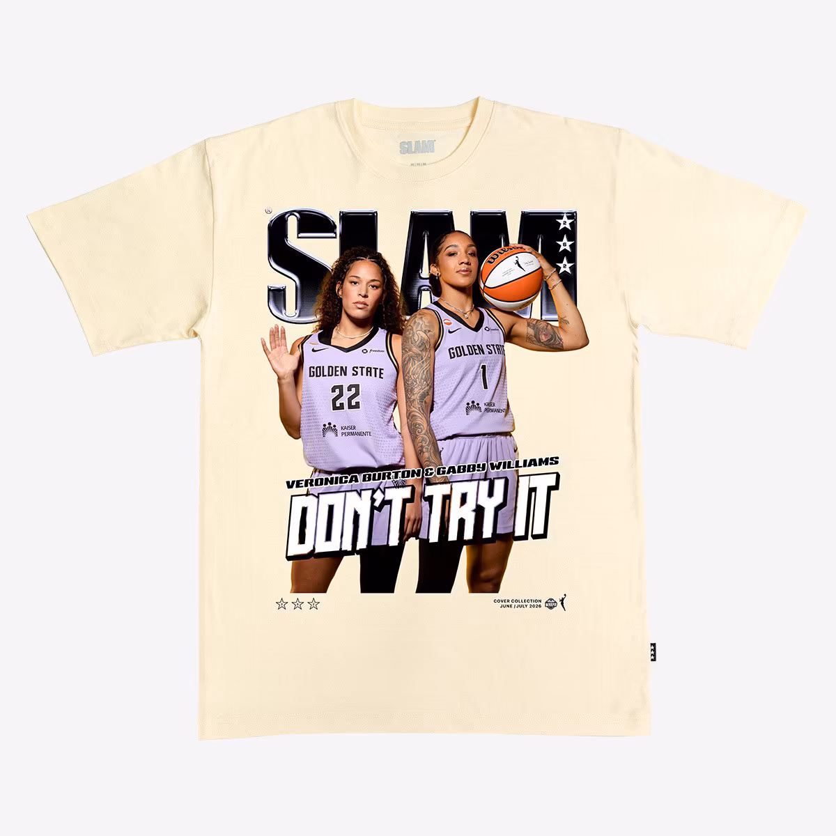 Unisex SLAM Gabby Williams & Veronica Burton Cream Golden State Valkyries Cover T-Shirt 10 Unisex SLAM Gabby Williams & Veronica Burton Cream Golden State Valkyries Cover T-Shirt