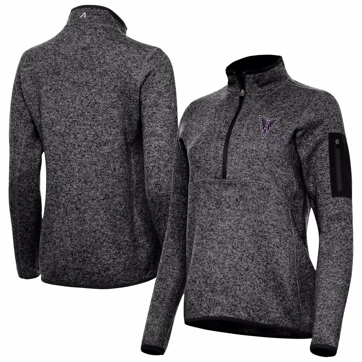 Women's Antigua Heather Black Golden State Valkyries Fortune Half-Zip Pullover Jacket 12 Women's Antigua Heather Black Golden State Valkyries Fortune Half-Zip Pullover Jacket