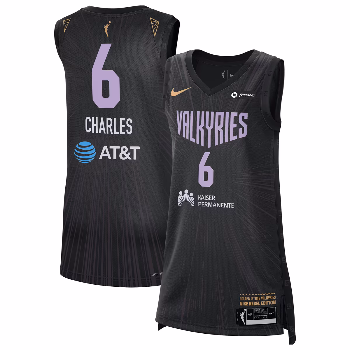 Unisex Nike Kaila Charles Black Golden State Valkyries Victory Badge Jersey - Rebel Edition
