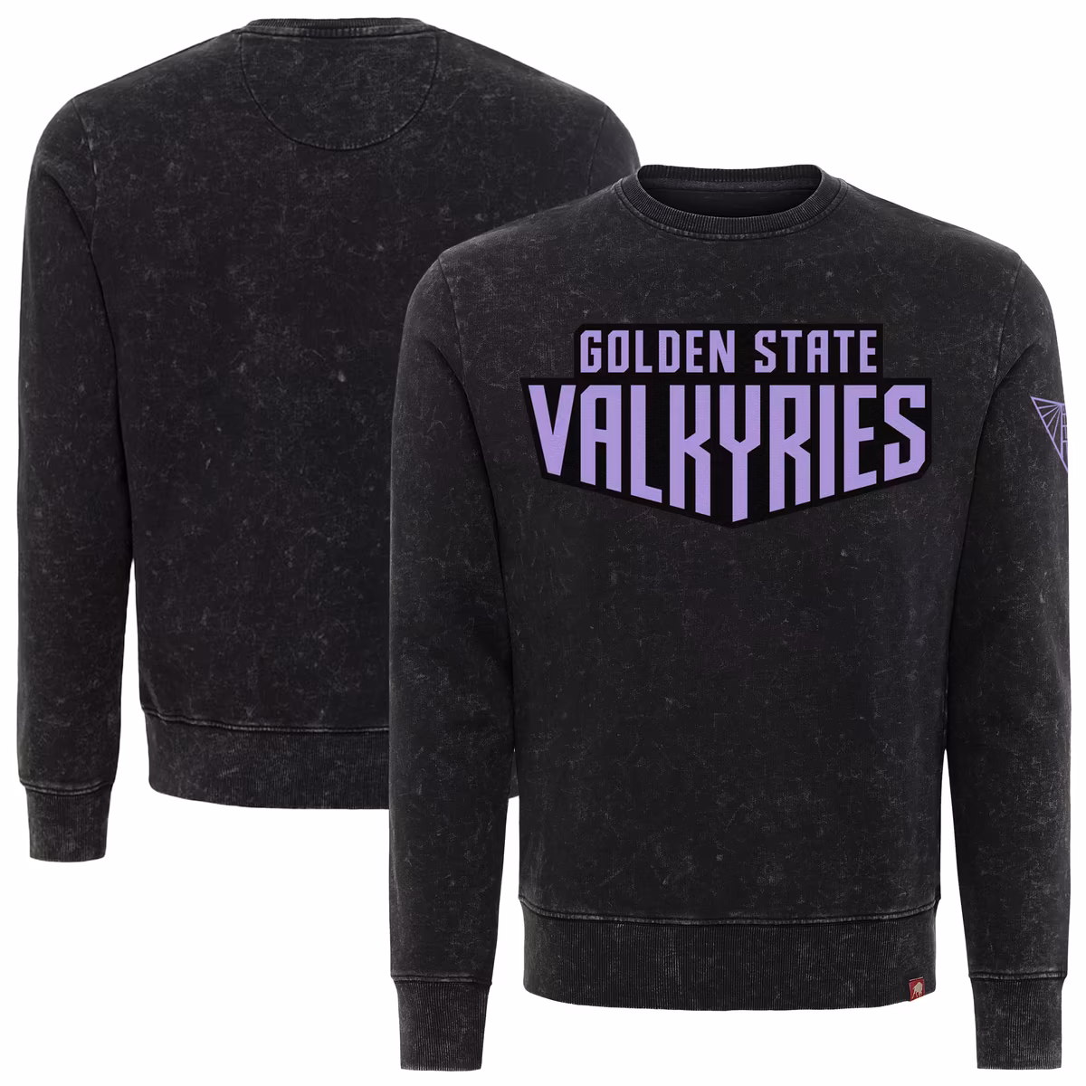 Unisex Sportiqe Eclipse Black Golden State Valkyries Rock & Roll Collection Freddy Mineral Wash Pullover Sweatshirt