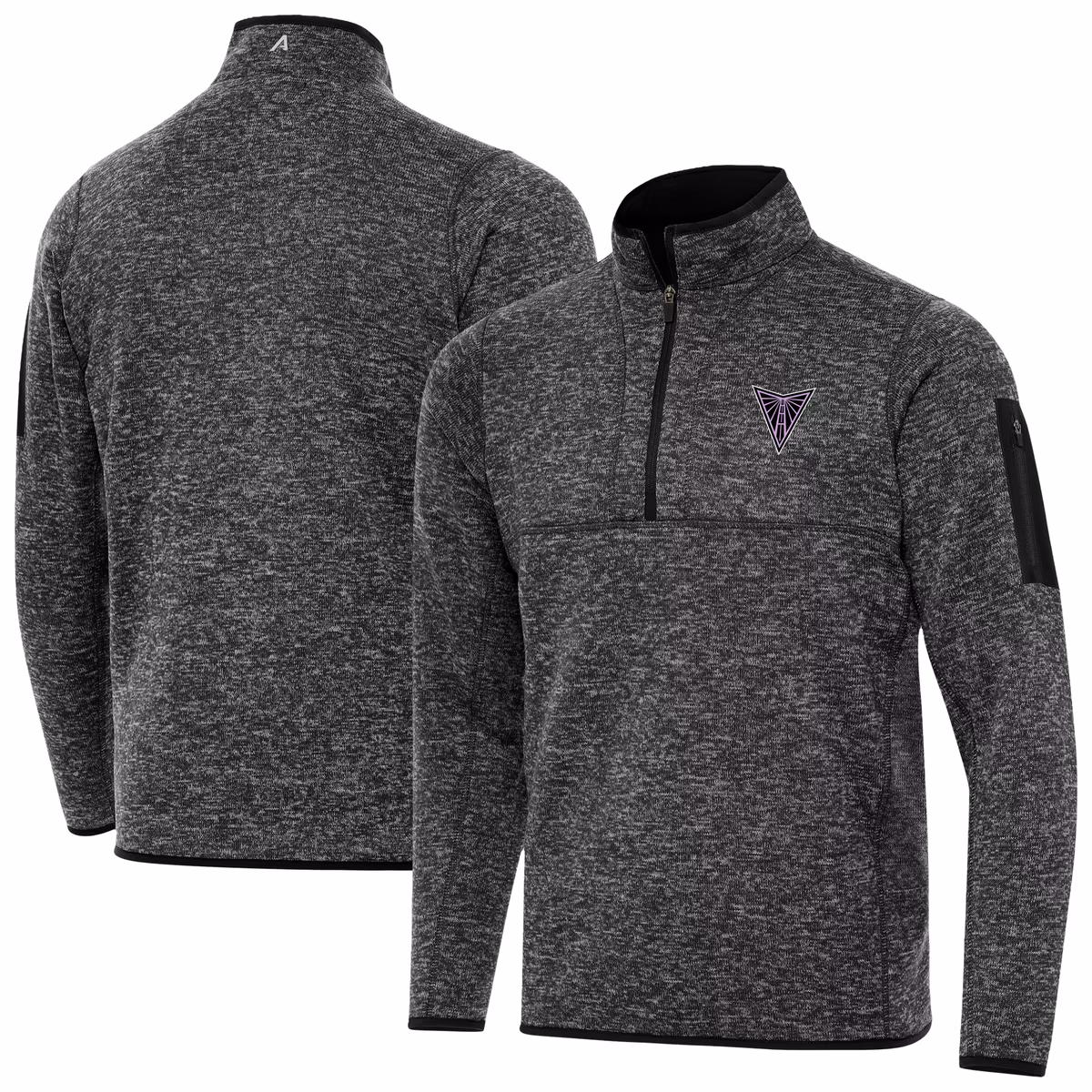 Men's Antigua Heather Black Golden State Valkyries Fortune Quarter-Zip Pullover Jacket